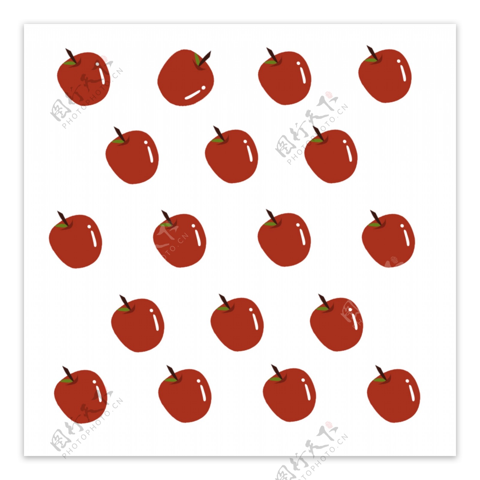 红色水果苹果免抠图元素