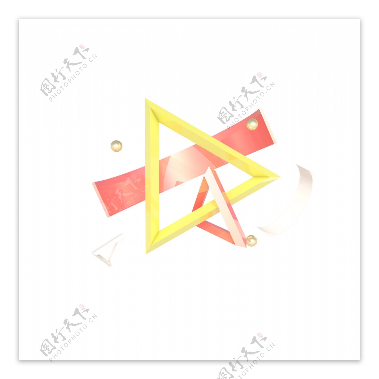 C4D立体几何三角形海报装饰
