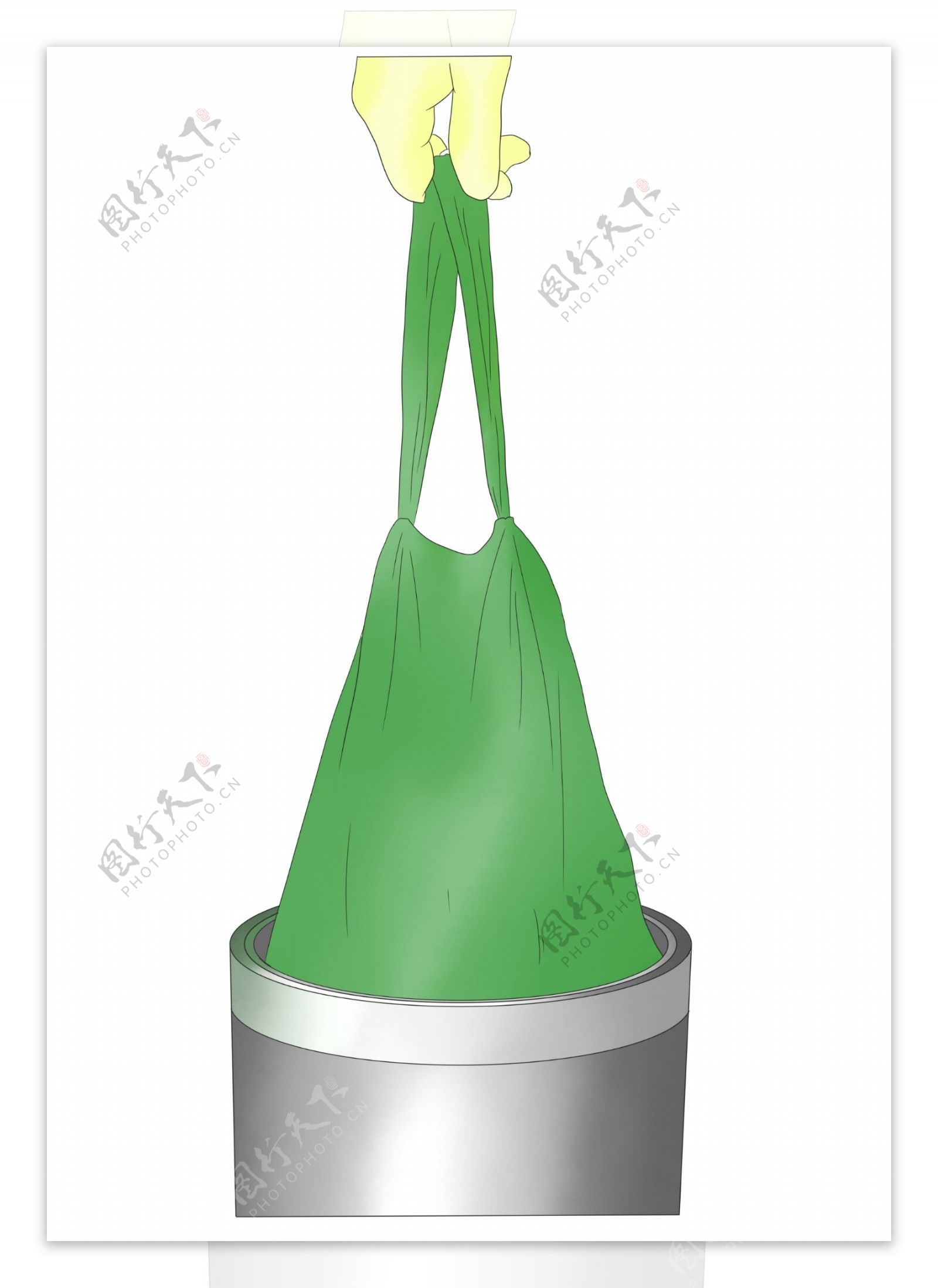 卫生日绿色的围裙插画