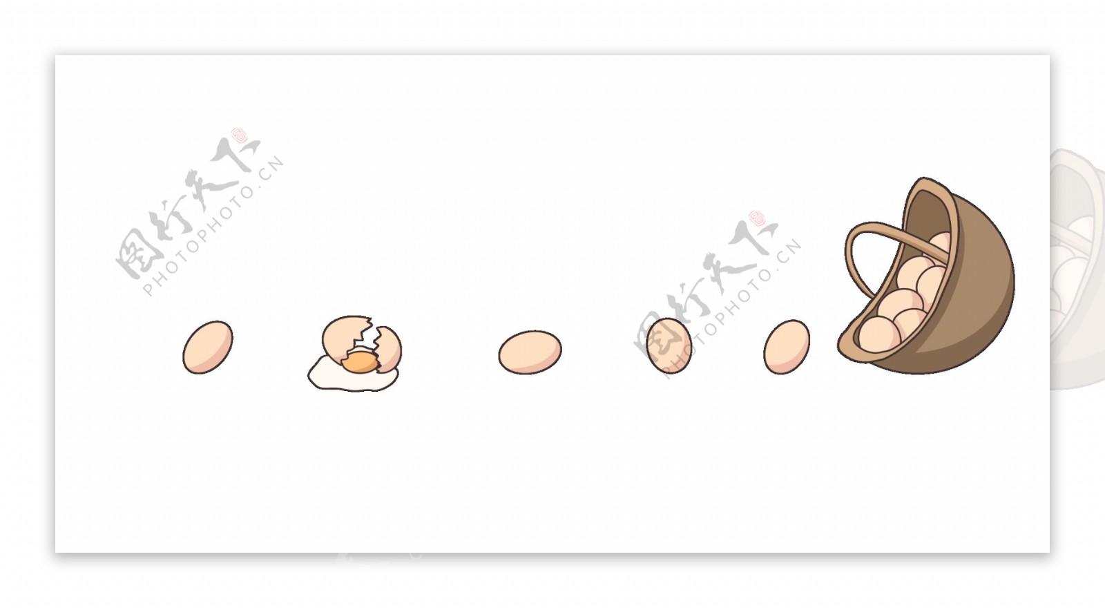 鸡蛋分割线手绘插画