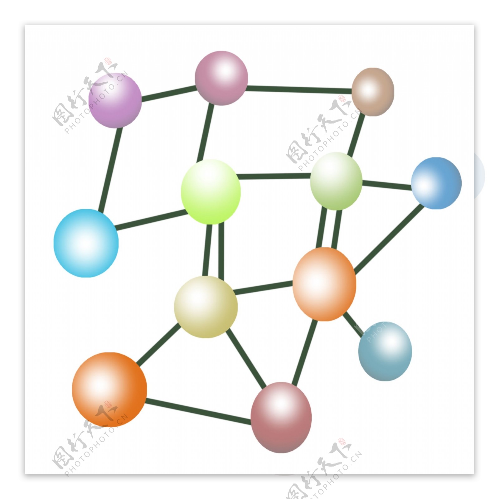 化学链接的分子插画