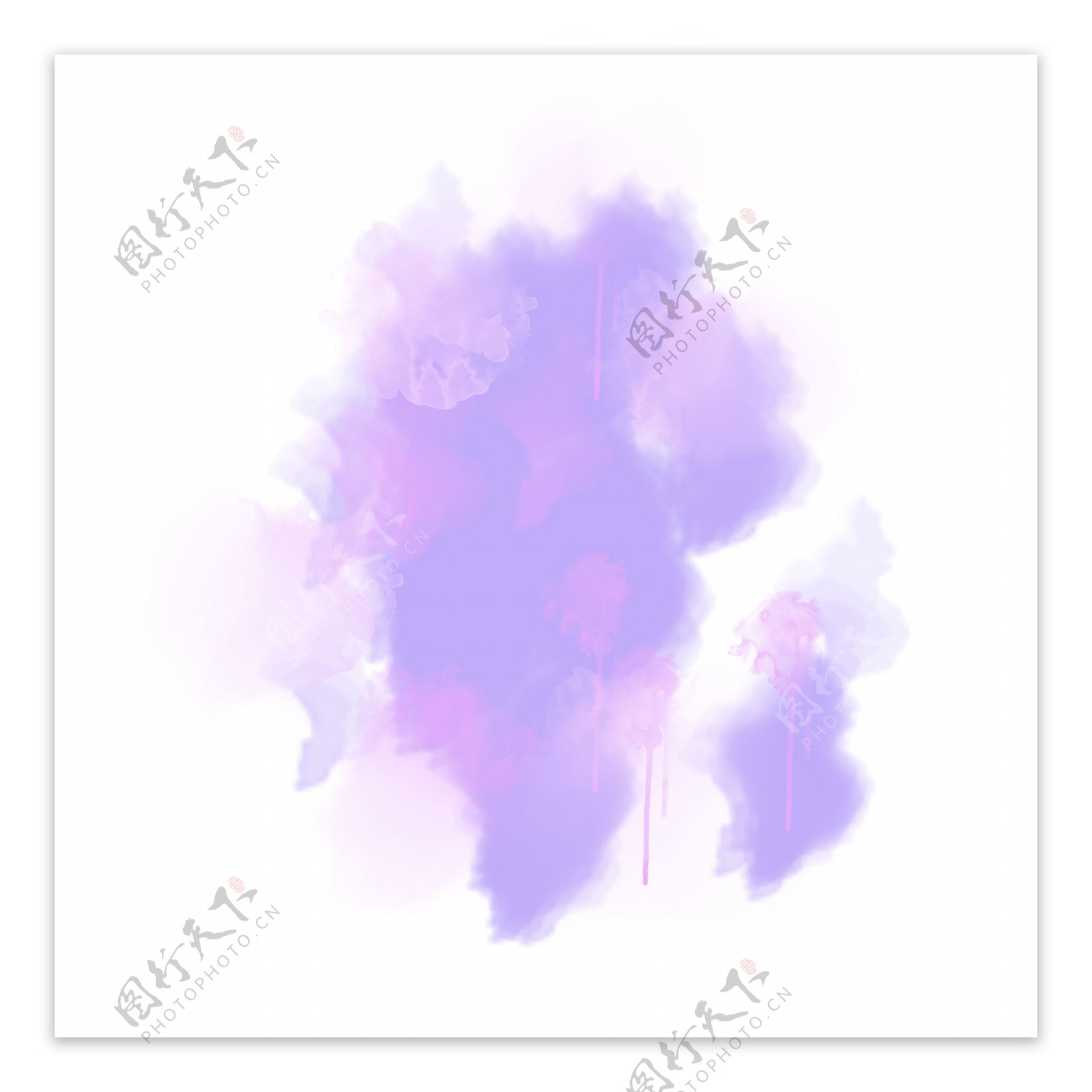 紫色的水彩装饰插画