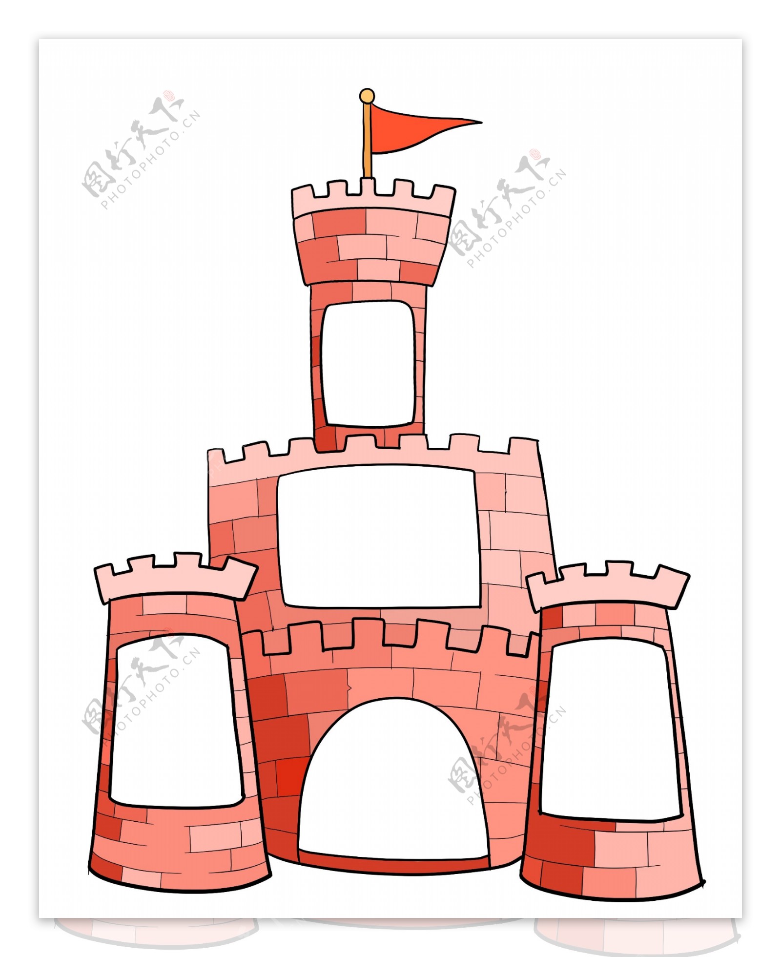 城堡相框装饰插画