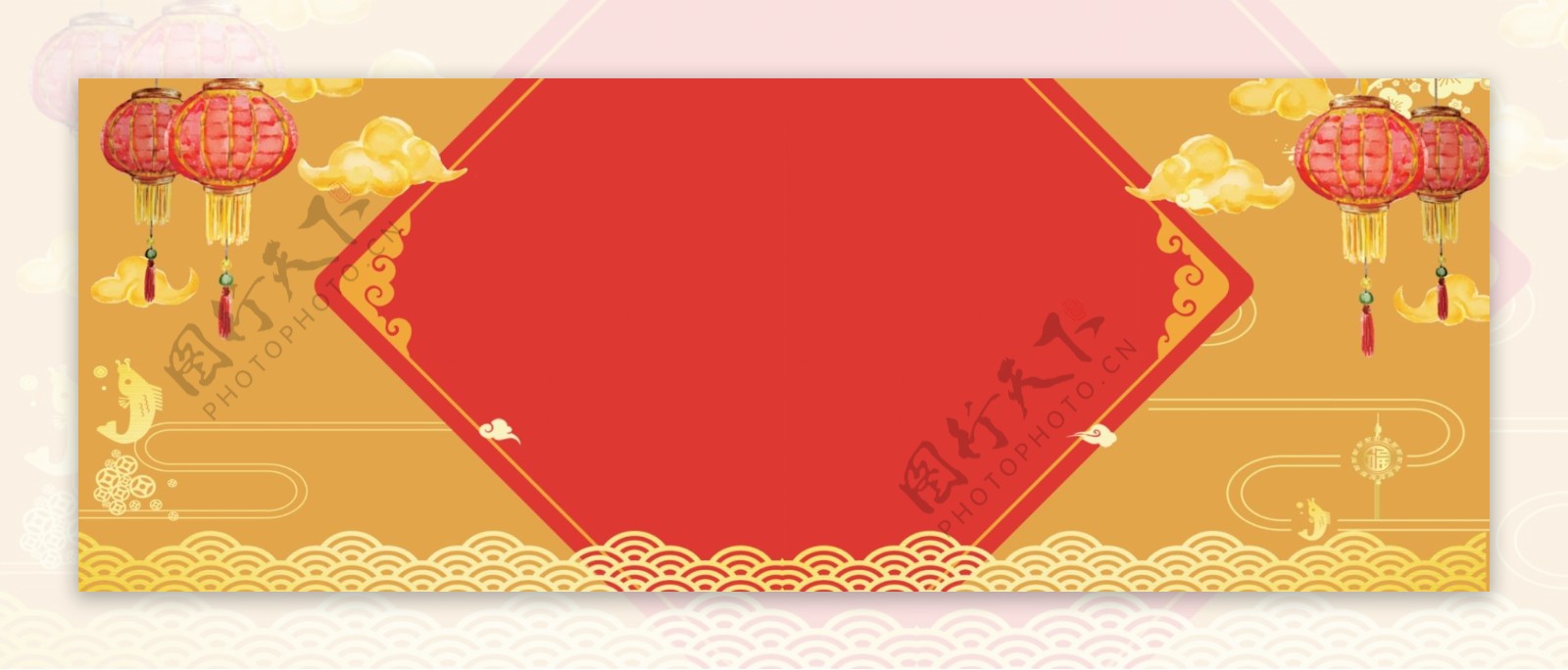 春节年货节中国风海报背景