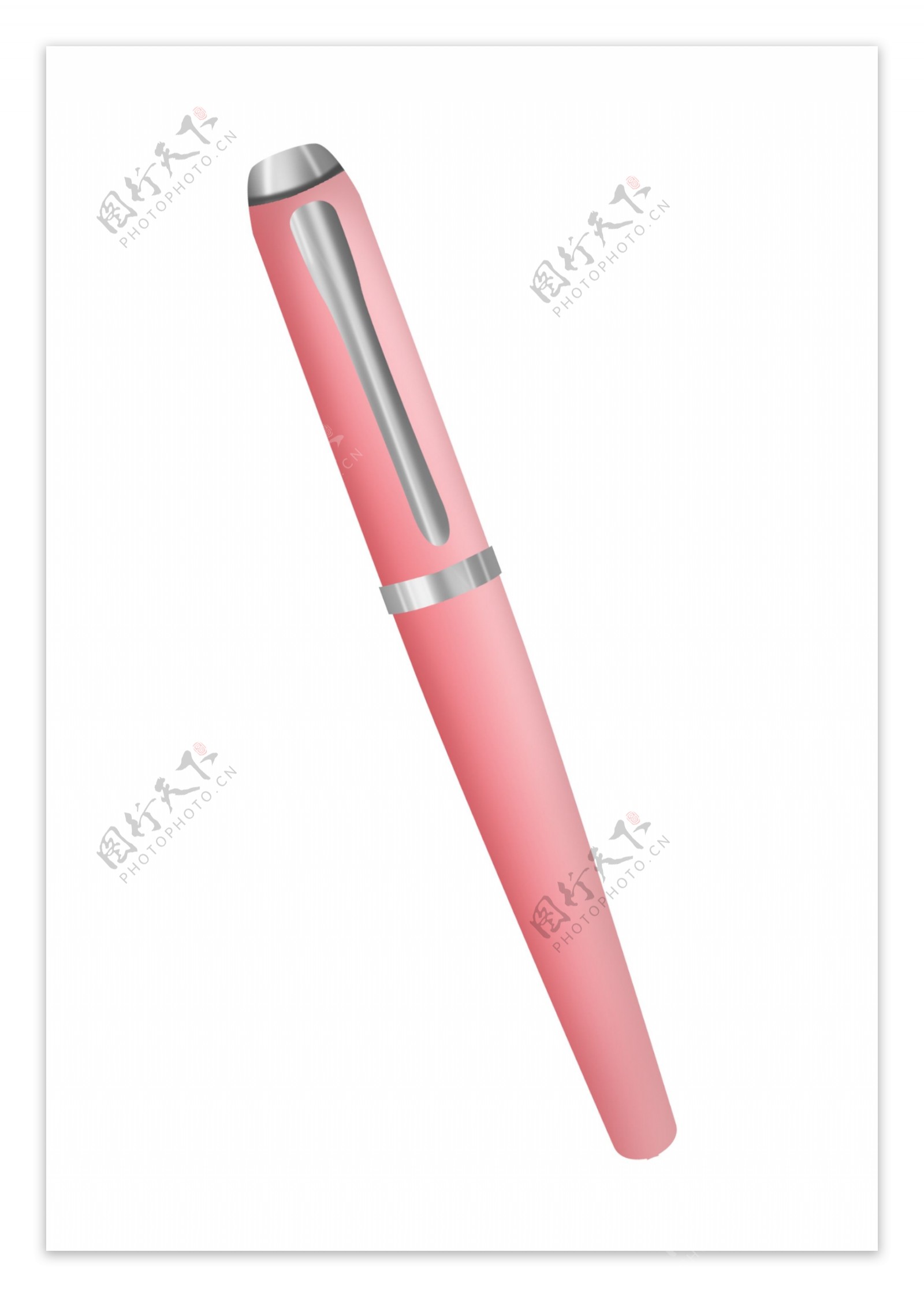 粉色精致的钢笔插图
