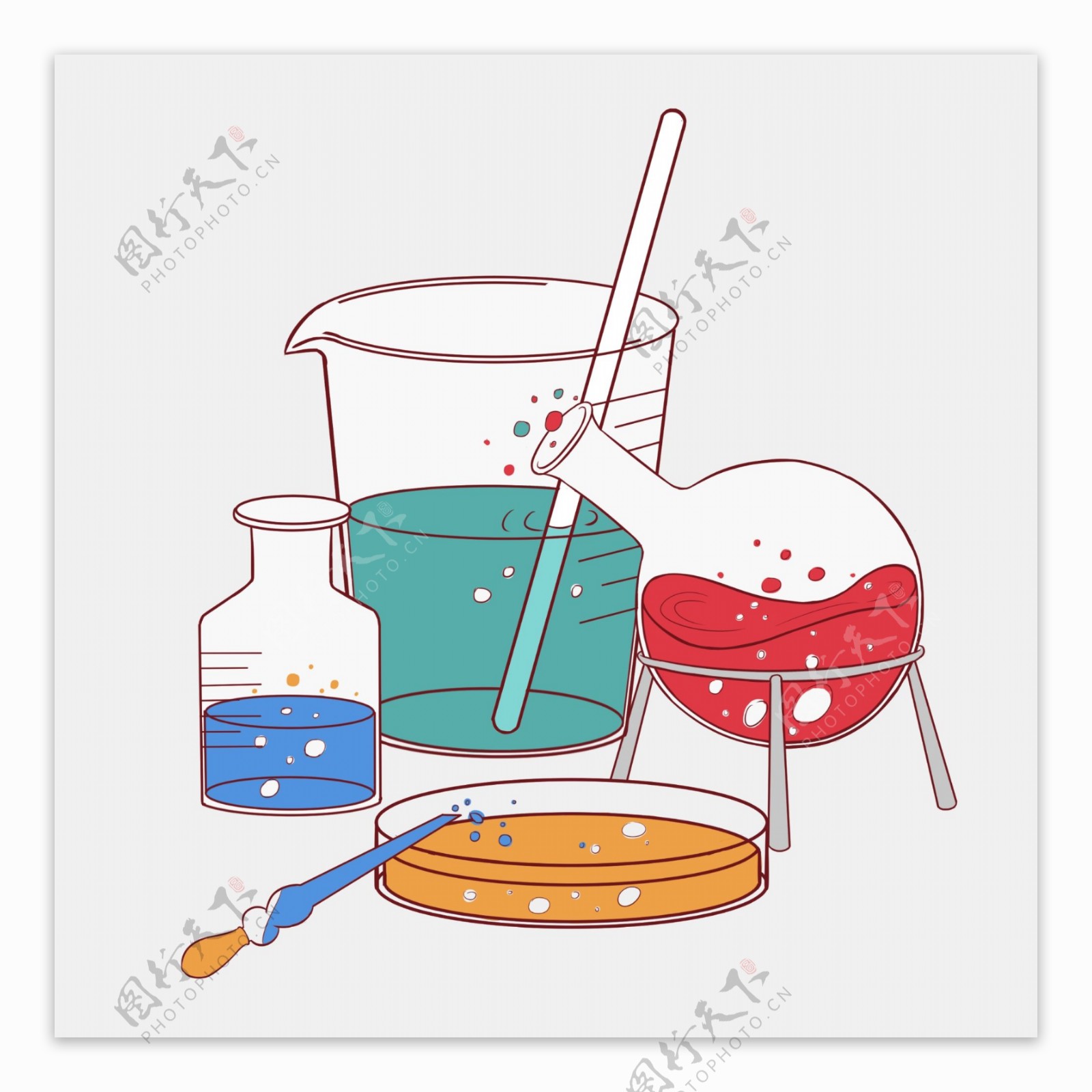 化学实验器具插画