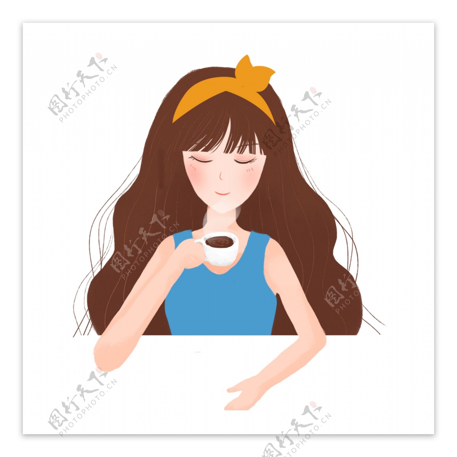 【练习】户外拿着咖啡的女孩_画画的苏苏-站酷ZCOOL