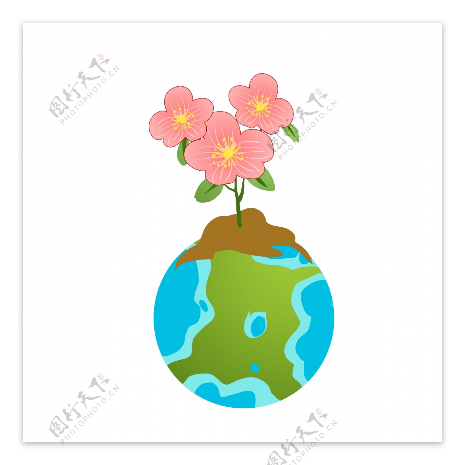 环保植物装饰插画