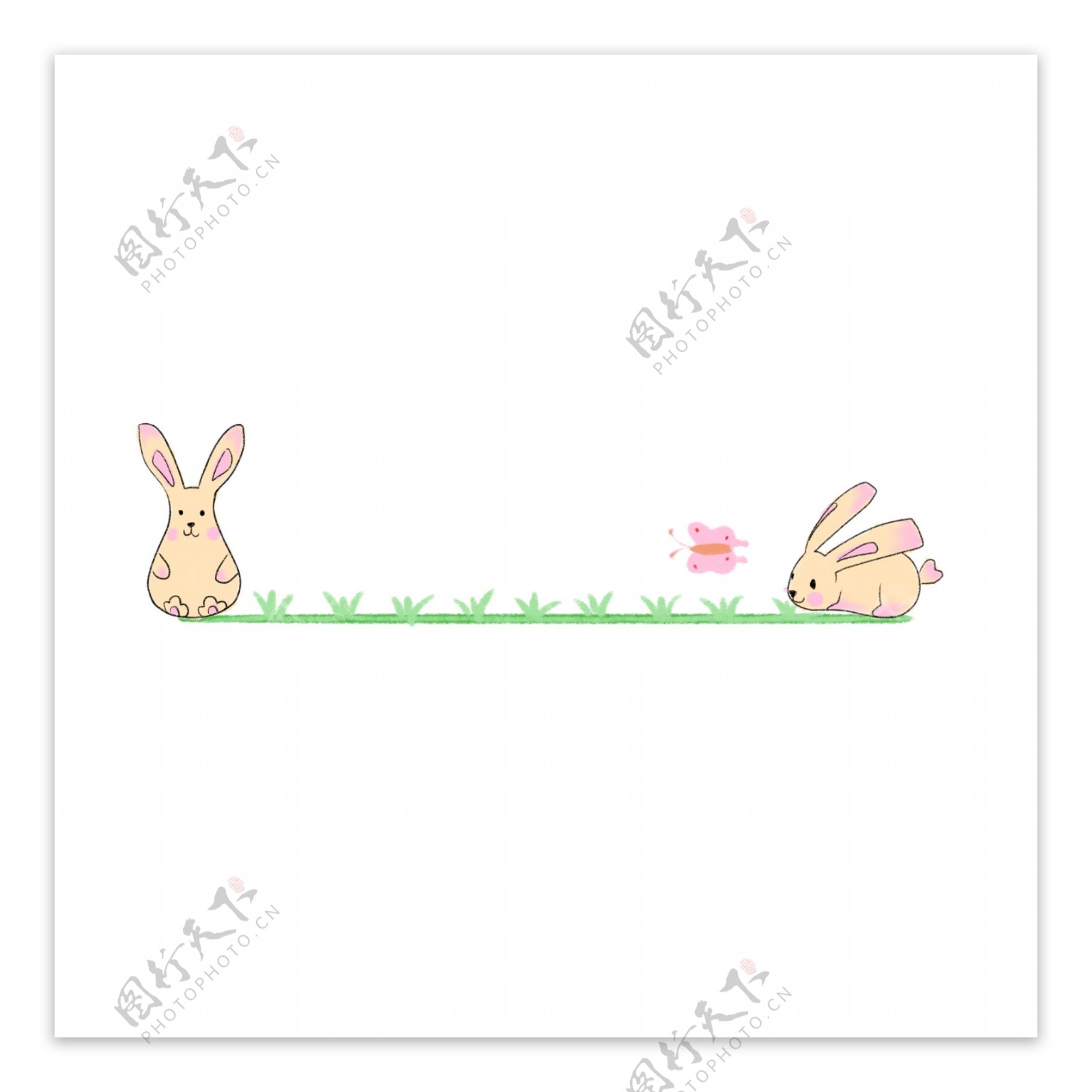 卡通动物兔子分割线