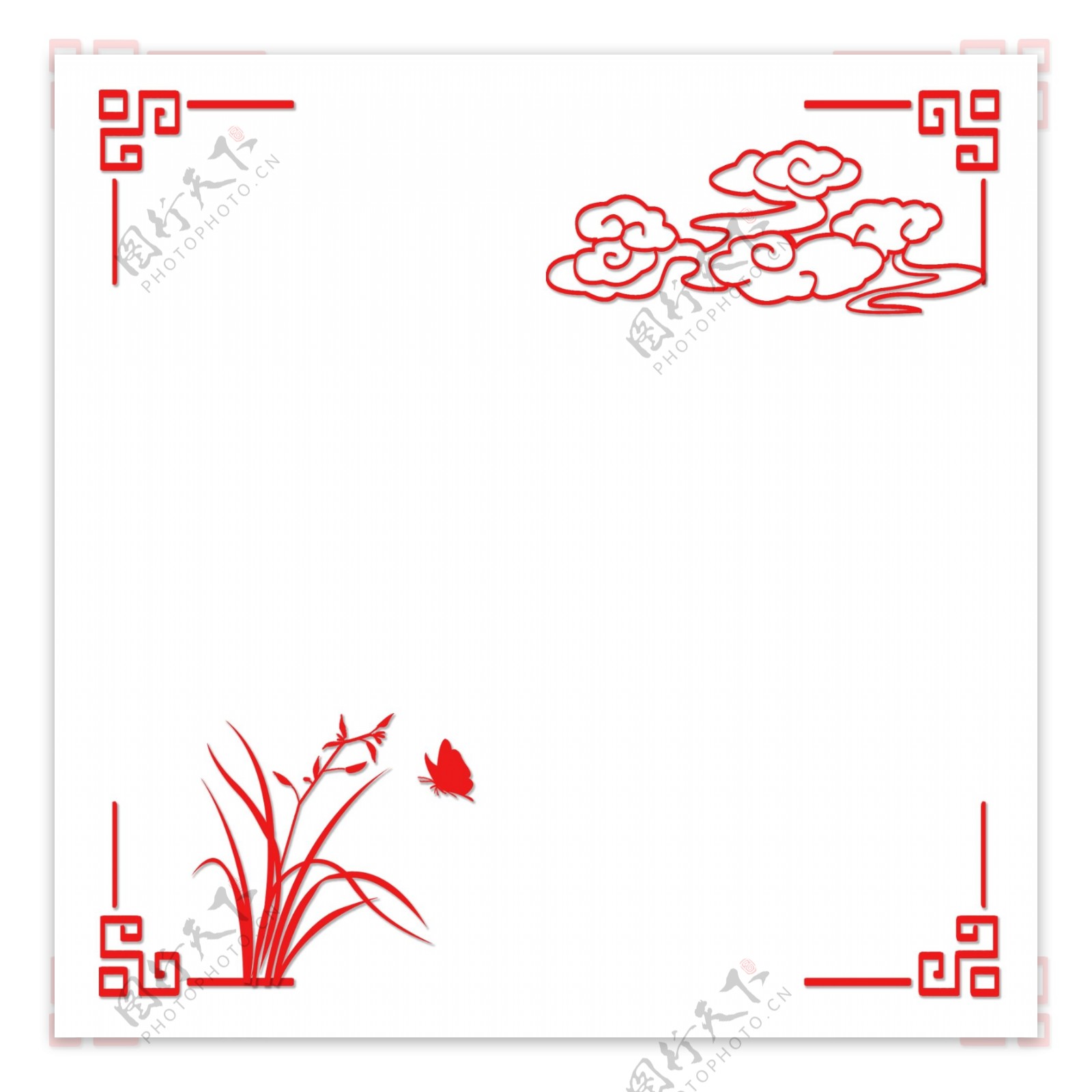 中国风古典风格扁平风格边框素材矢量图