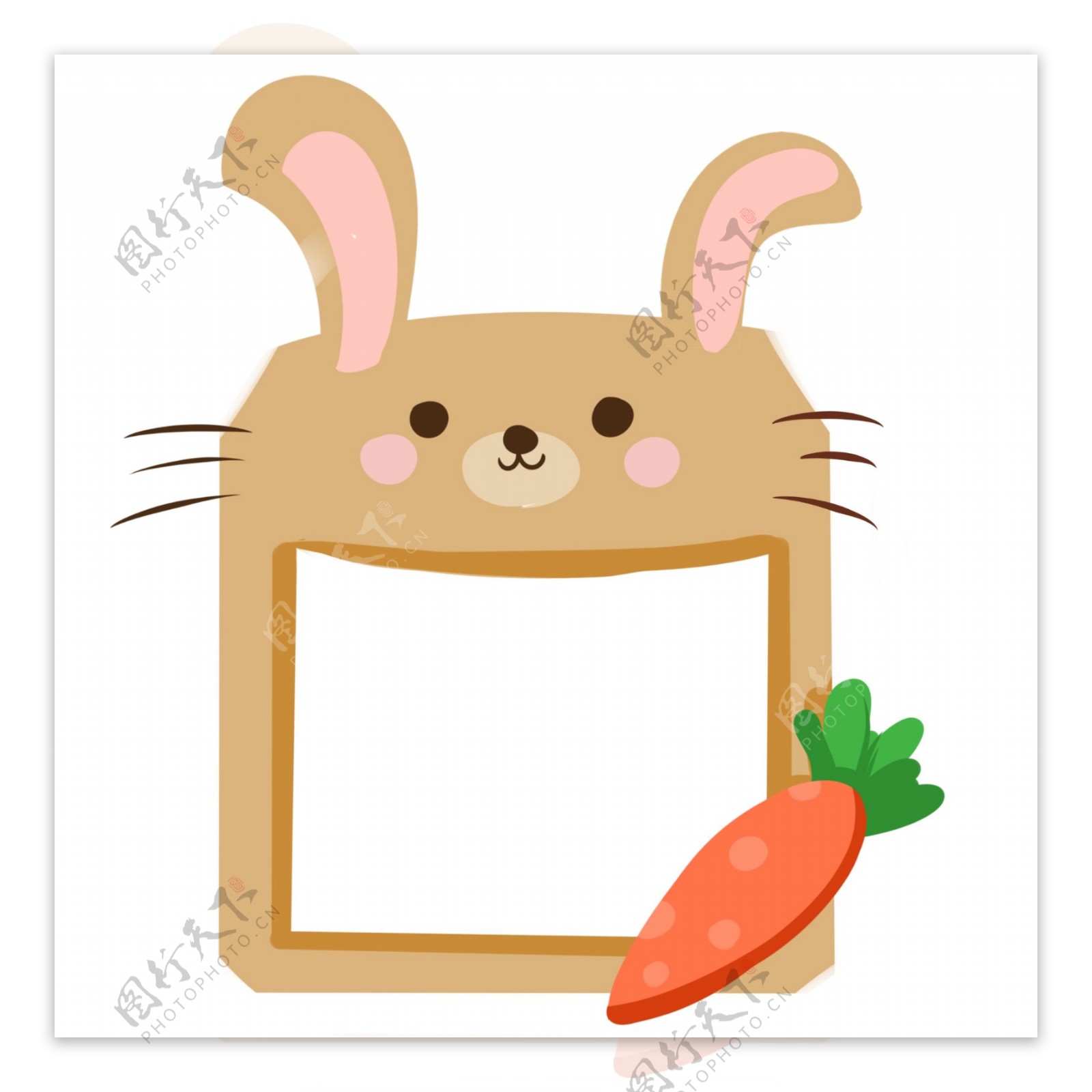 兔子胡萝卜边框插画