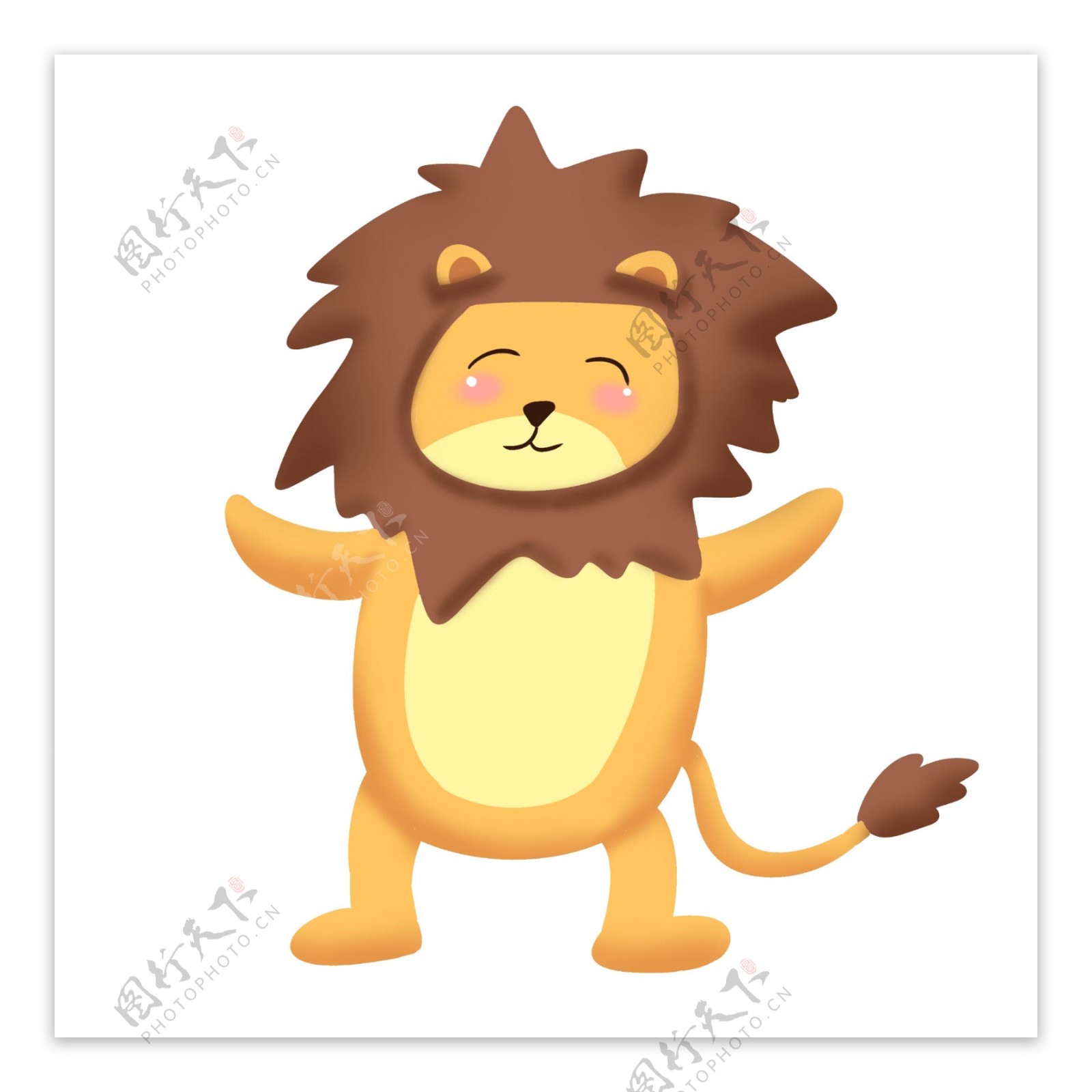 开心快乐的小狮子插画