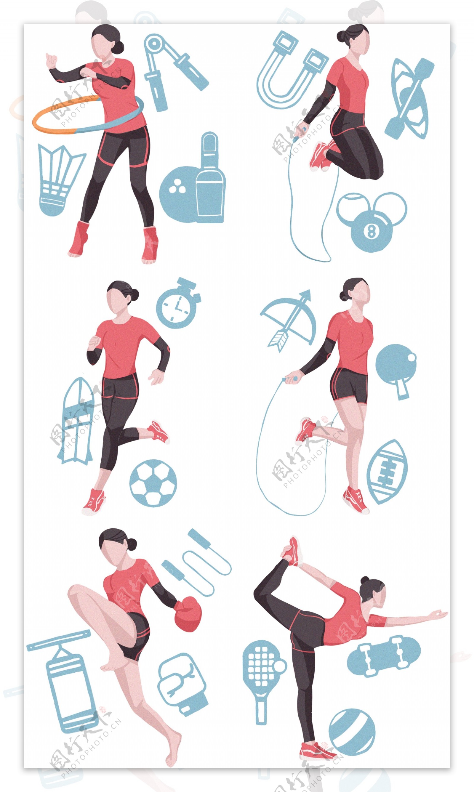 锻炼运动合集插画