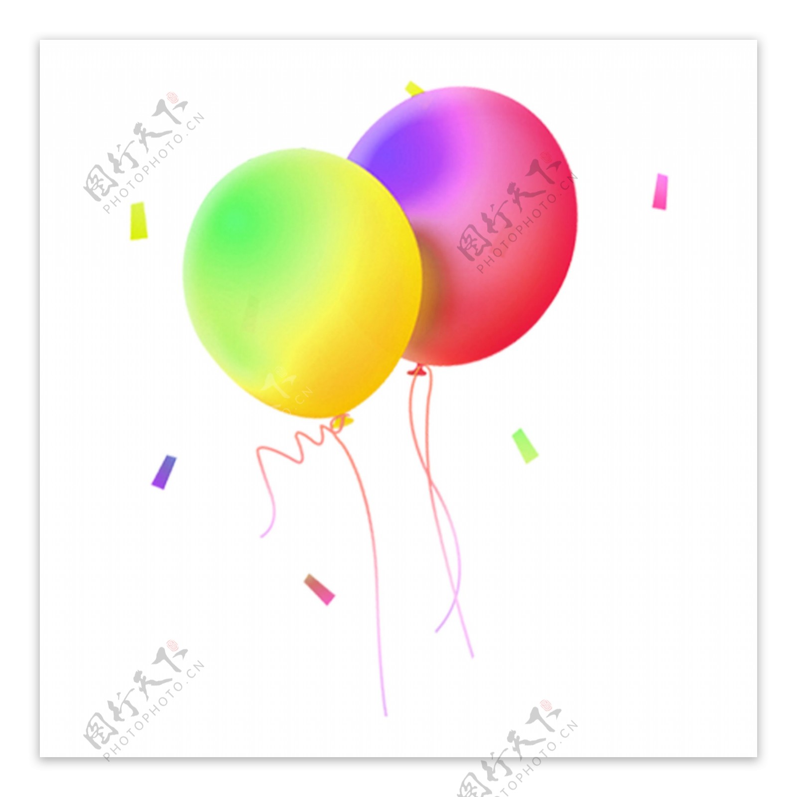 手绘风格彩色气球素材