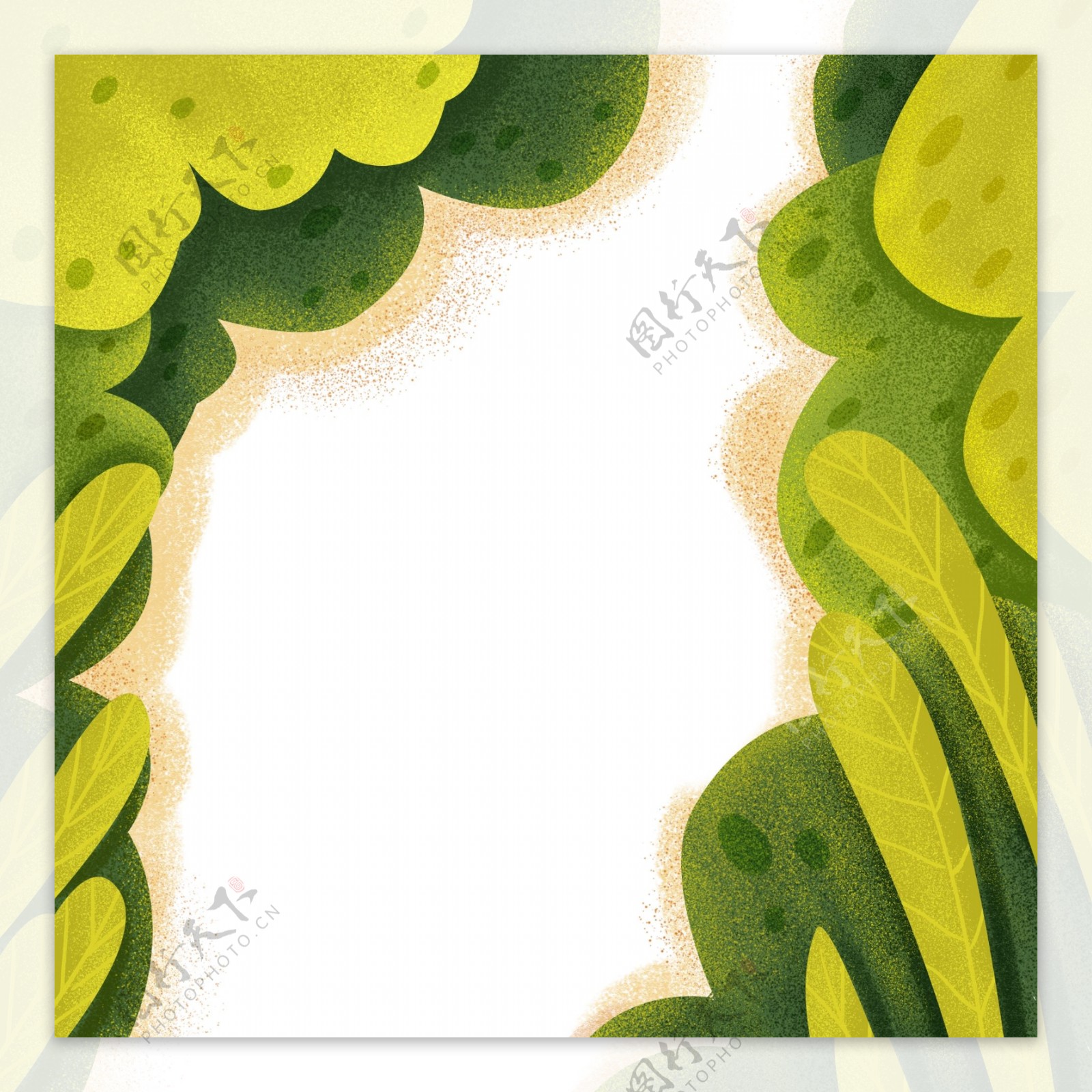 绿色植物装饰图案