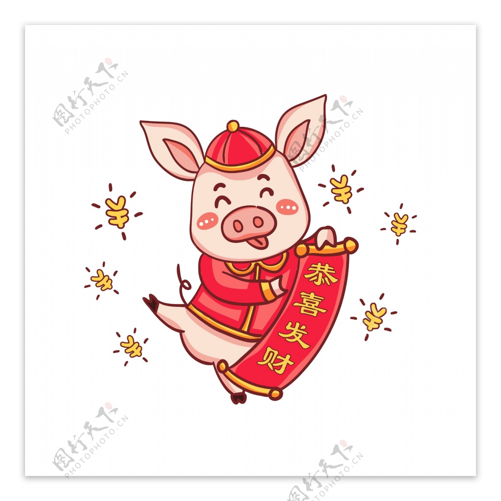 2019春节卡通手绘猪