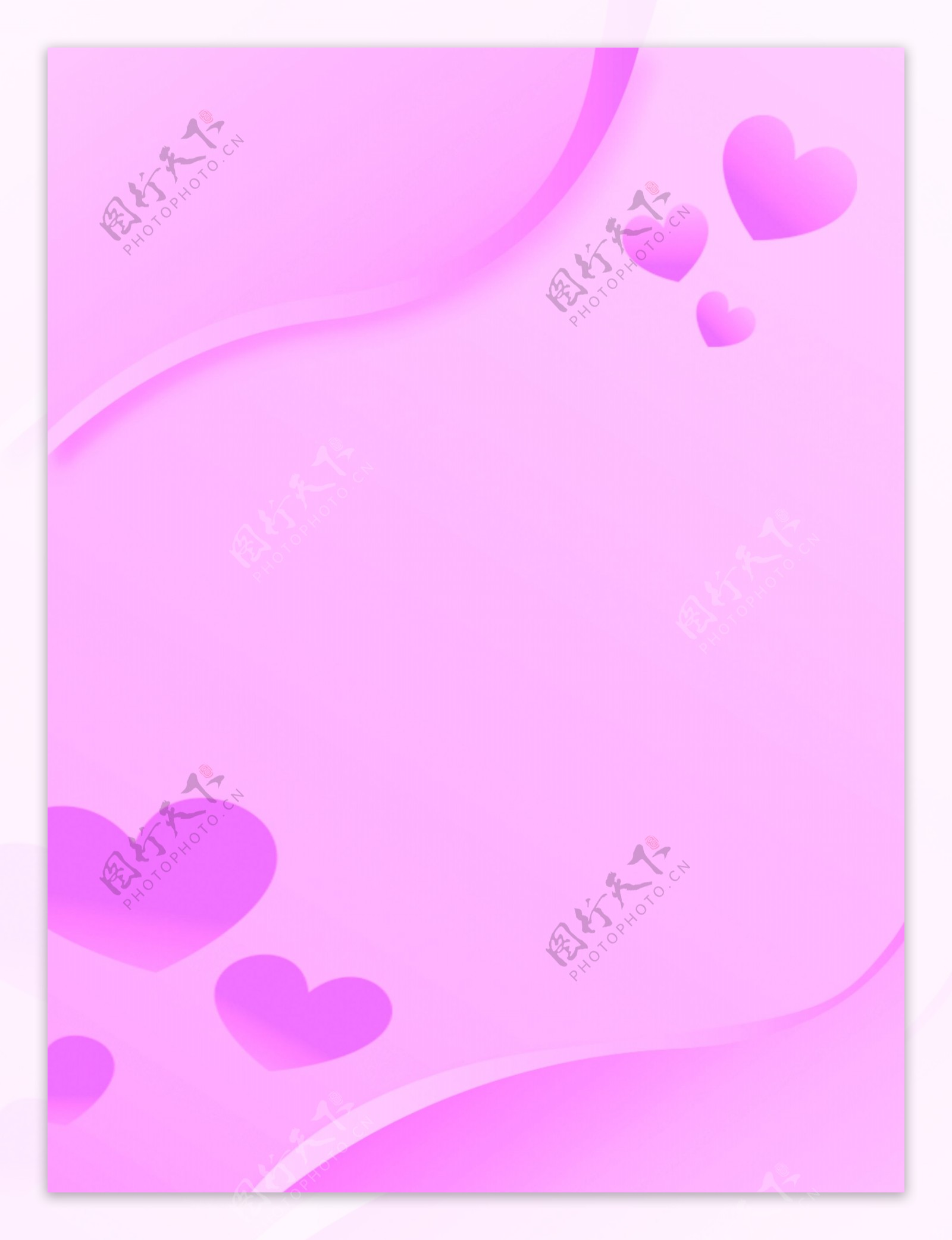 紫色浪漫桃心情人节背景图