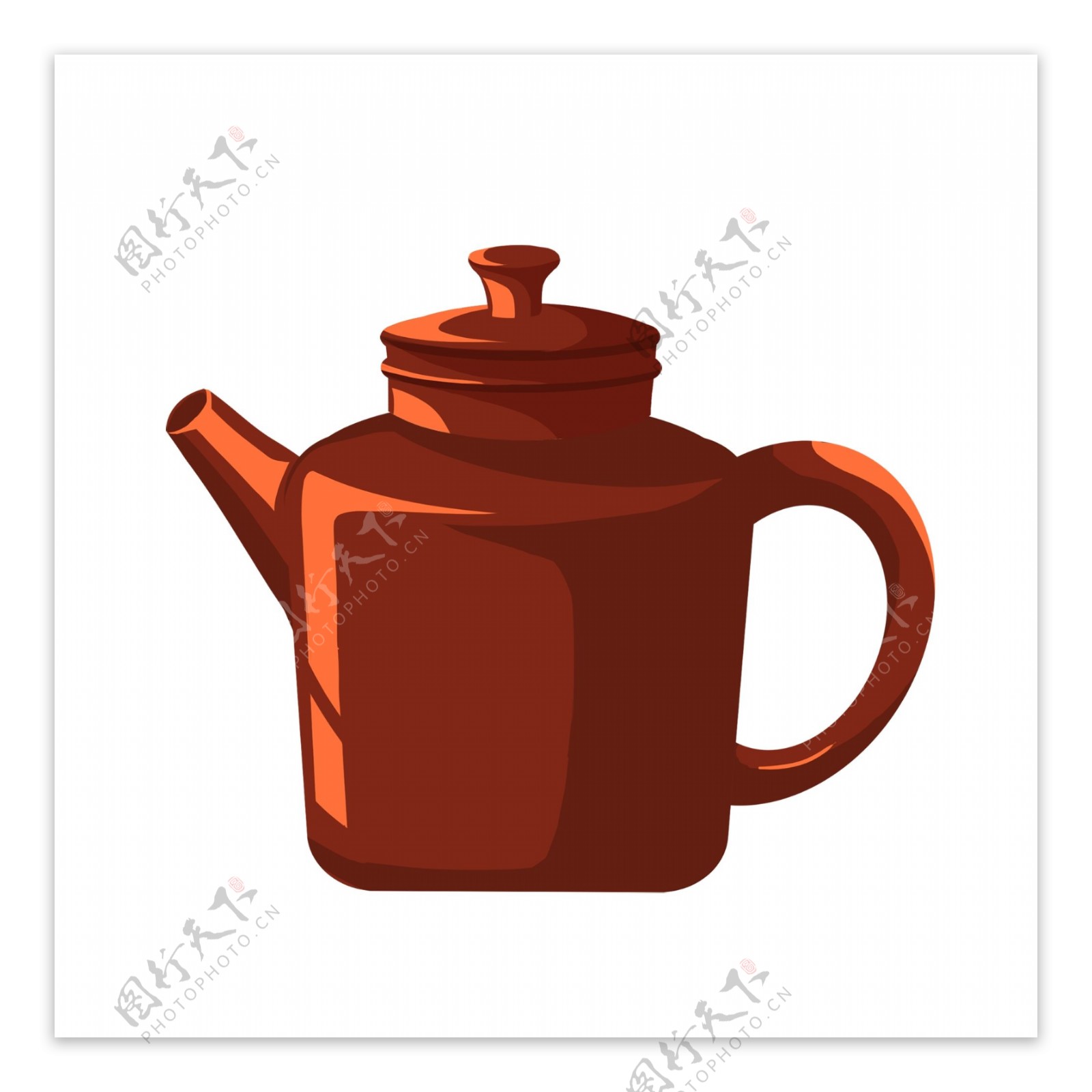 清明节手绘古风茶具元素茶壶砂壶