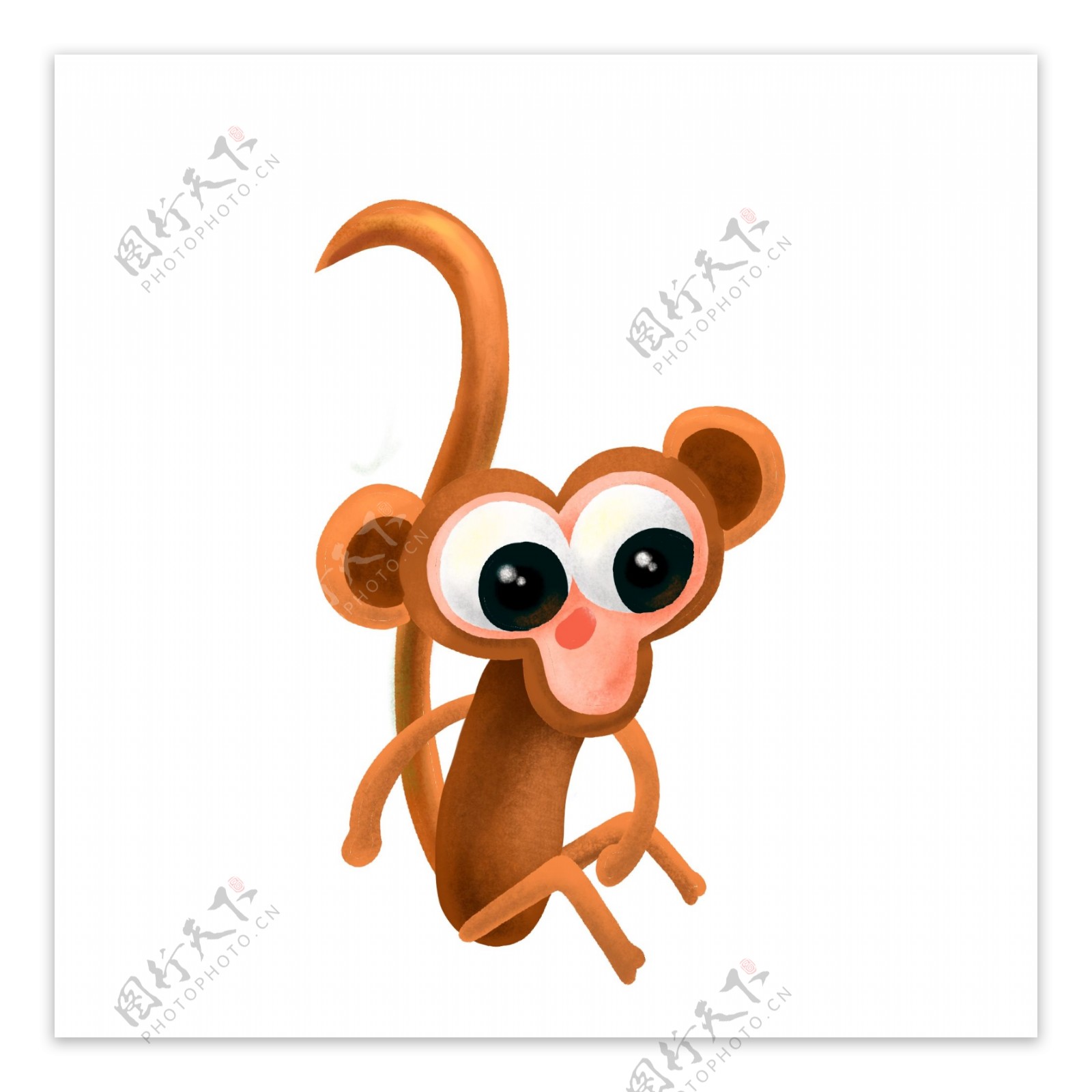 手绘一只猴子动物设计