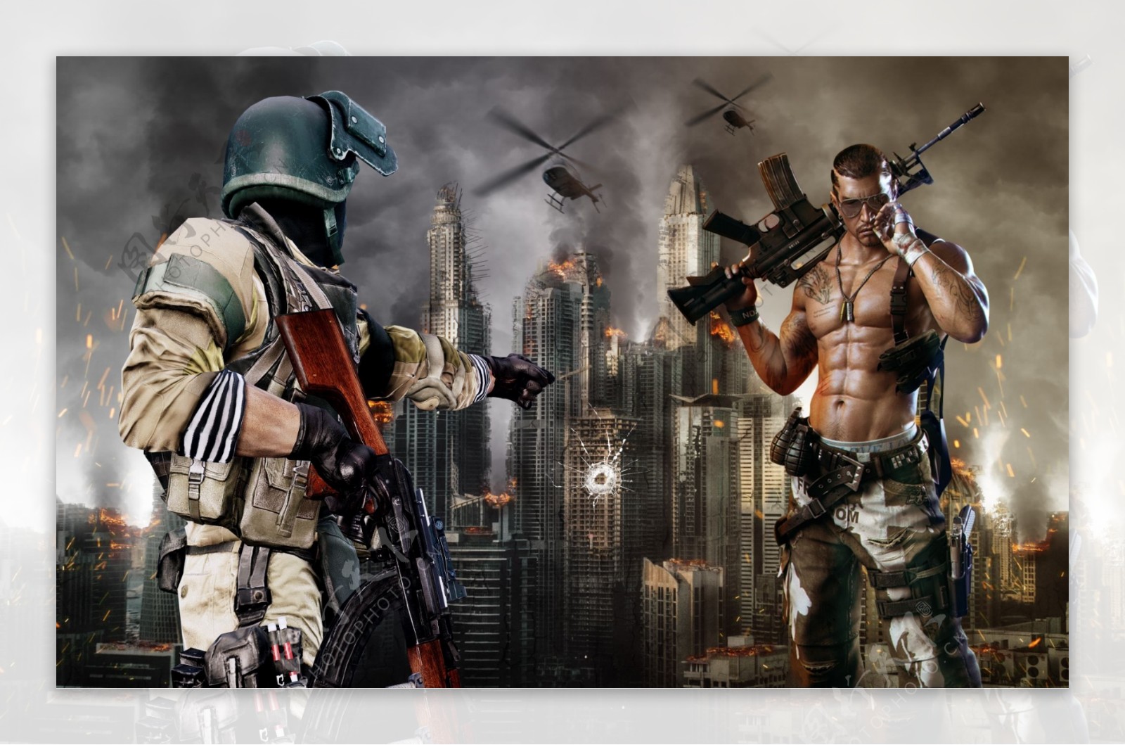网吧电子游戏战争海报设计
