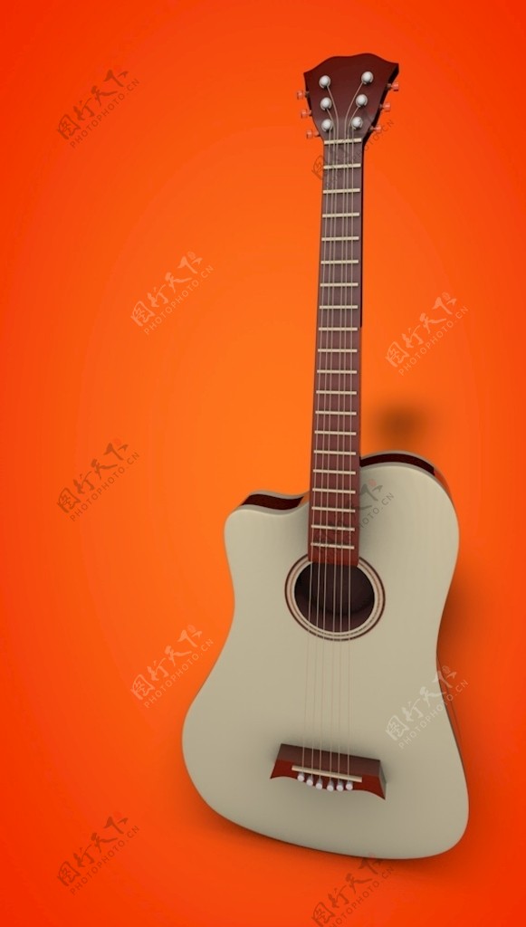 吉他建模渲染图