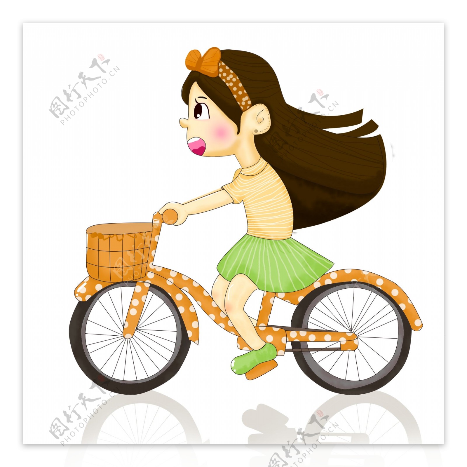 骑单车的女孩图片_女性妇女_人物图库_图行天下图库