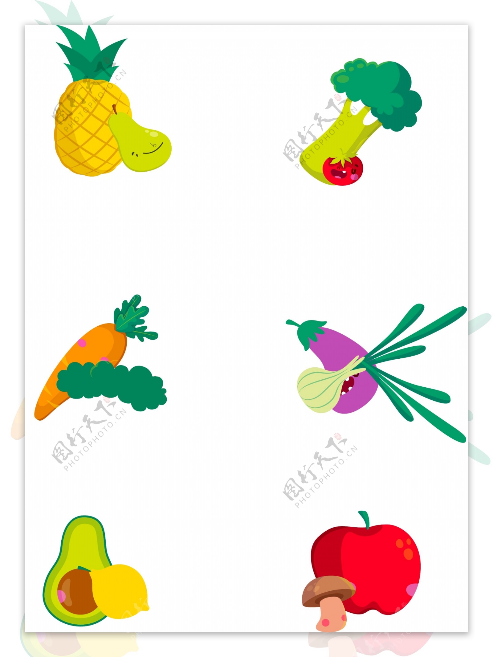 水果蔬菜简约装饰元素