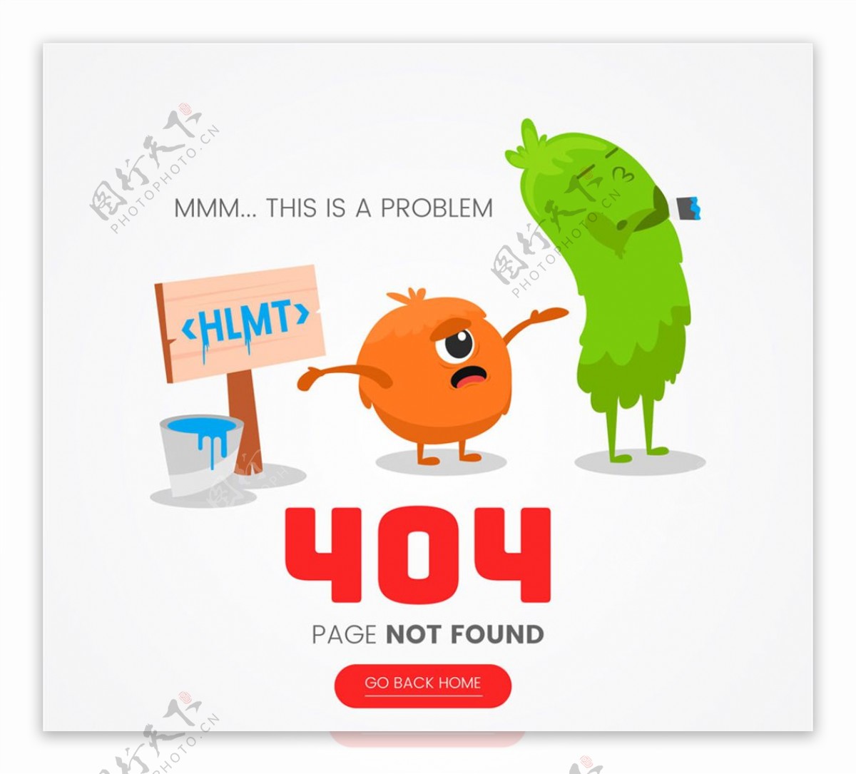 创意404错误页面可爱怪兽