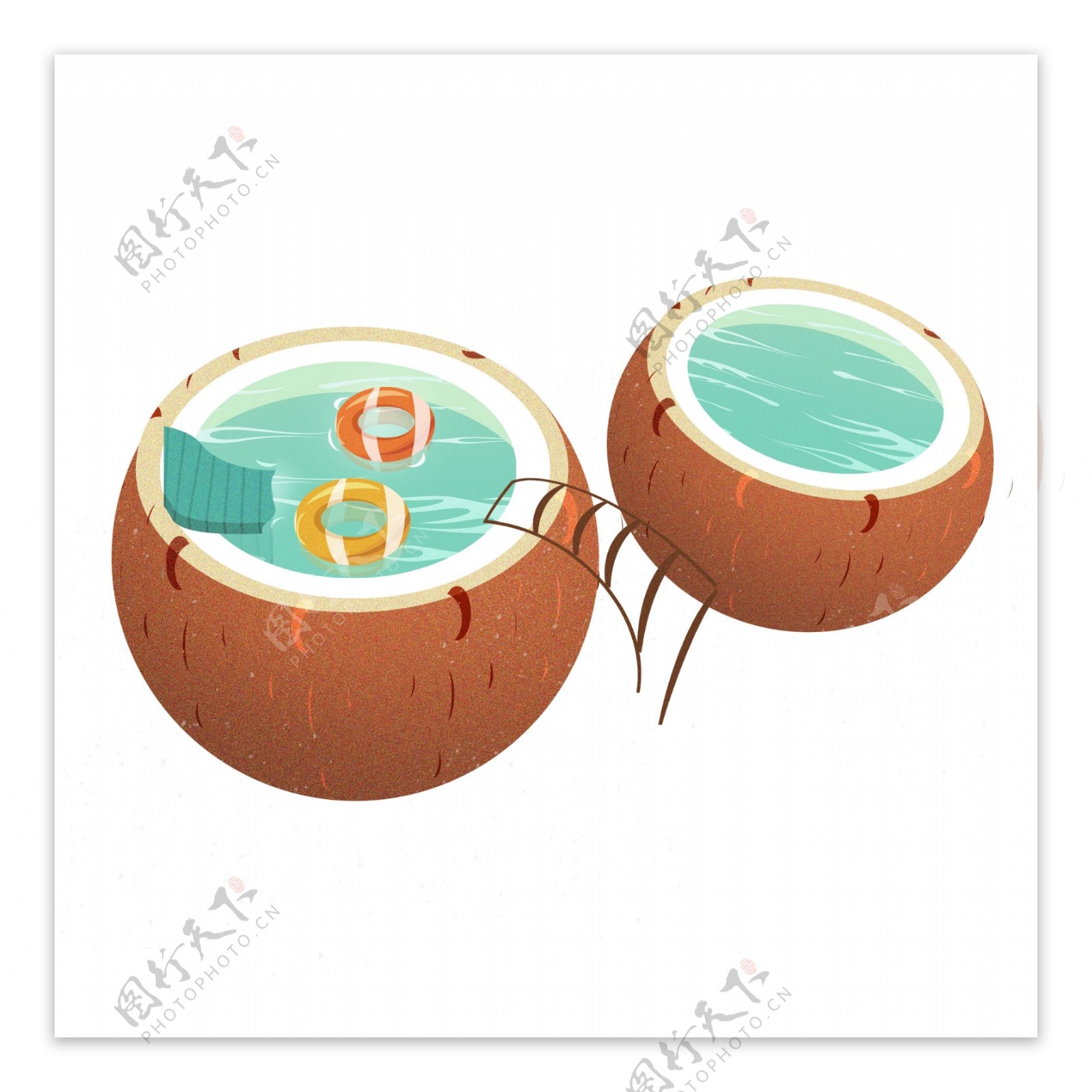创意夏季椰子游泳池
