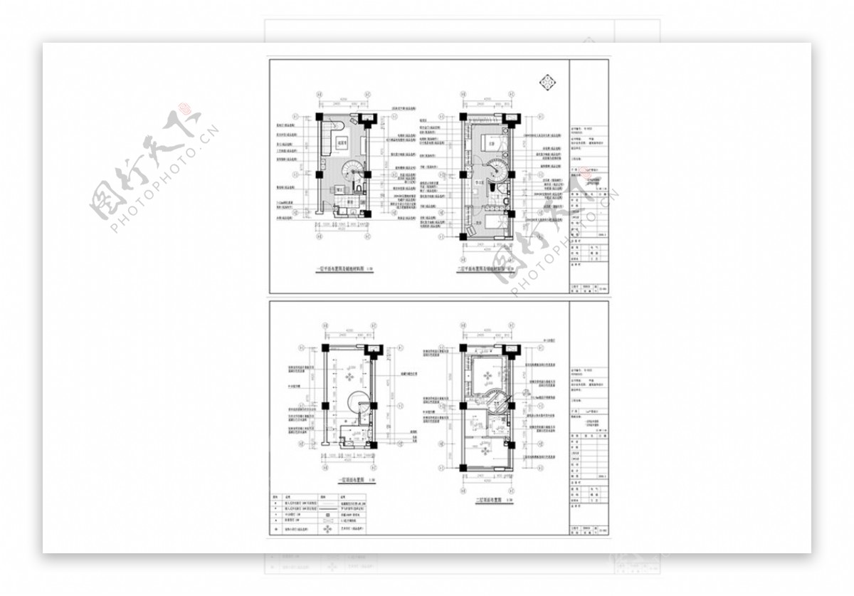 复式住宅欧式风格CAD施工图