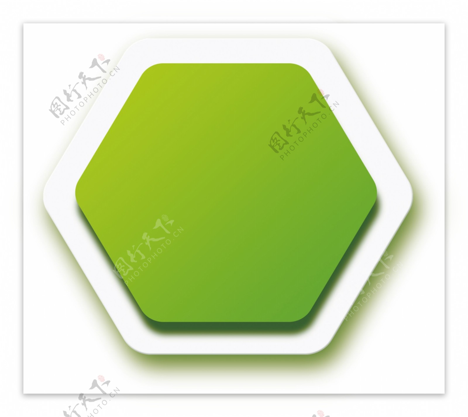 绿色形状六边形立体形状