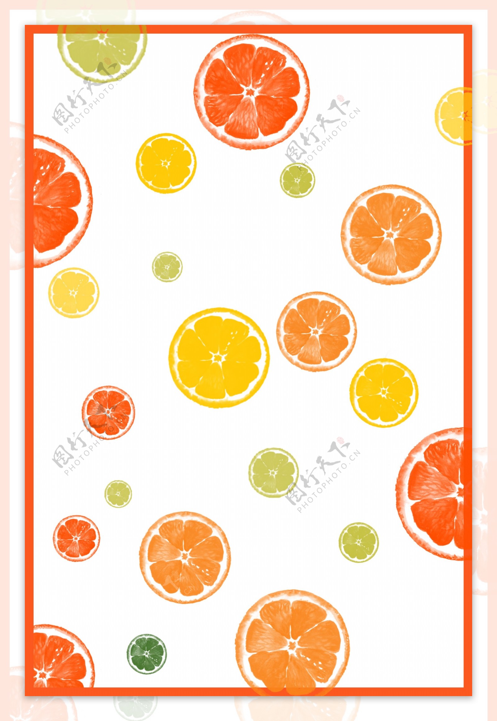 小清新西柚柠檬水果海报背景素材