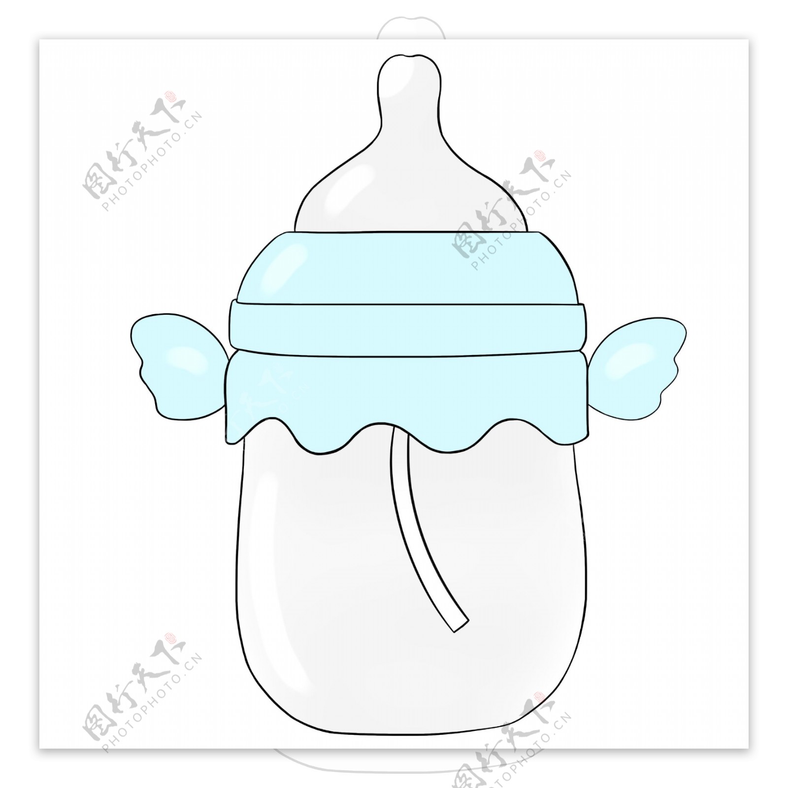 卡通白色儿童奶瓶