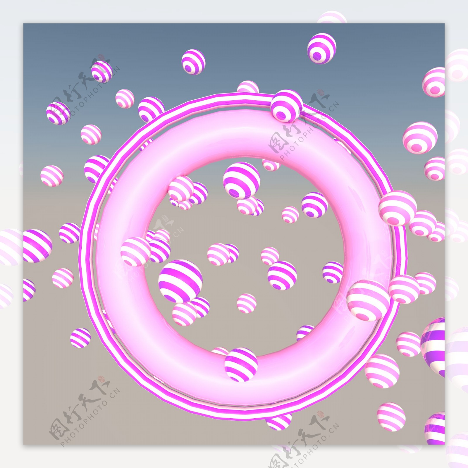 粉色圆球装饰图案