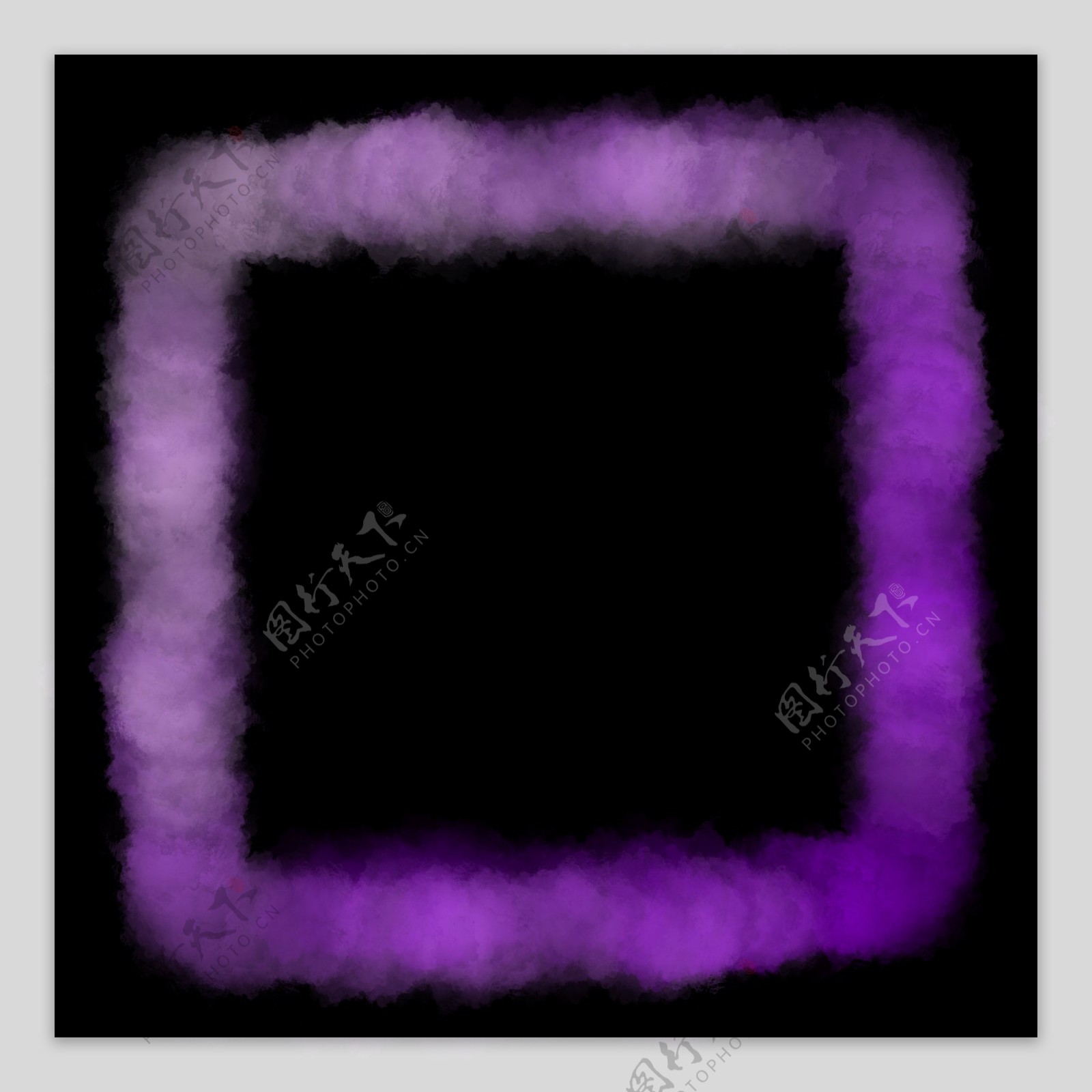 紫色方形水彩框