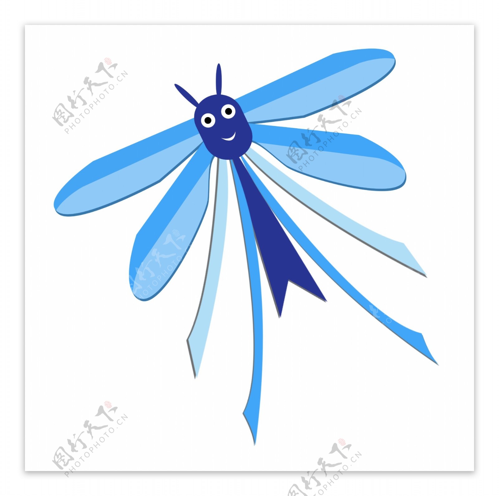 蓝色蜻蜓图案风筝