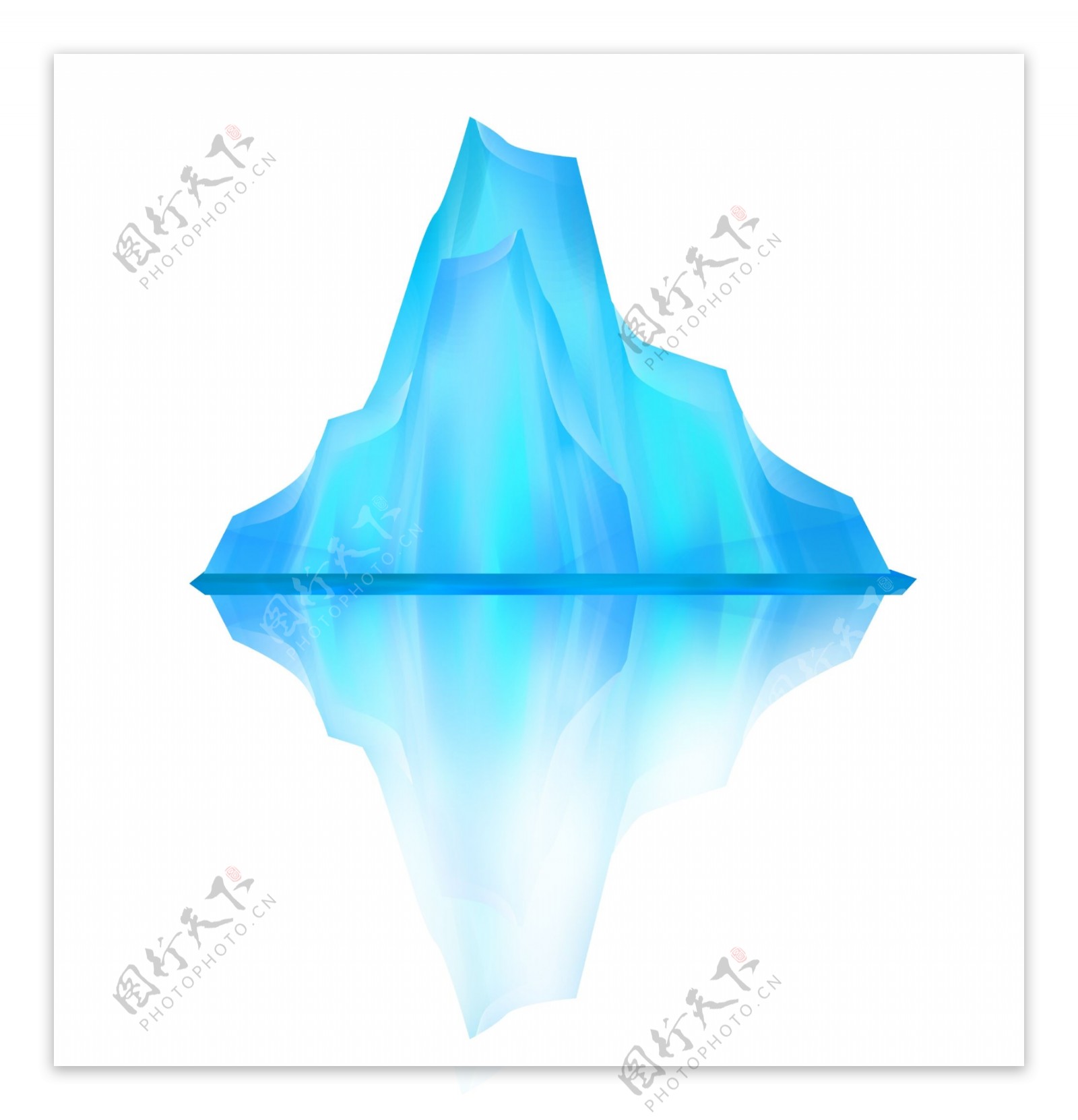 蓝色立体冰山