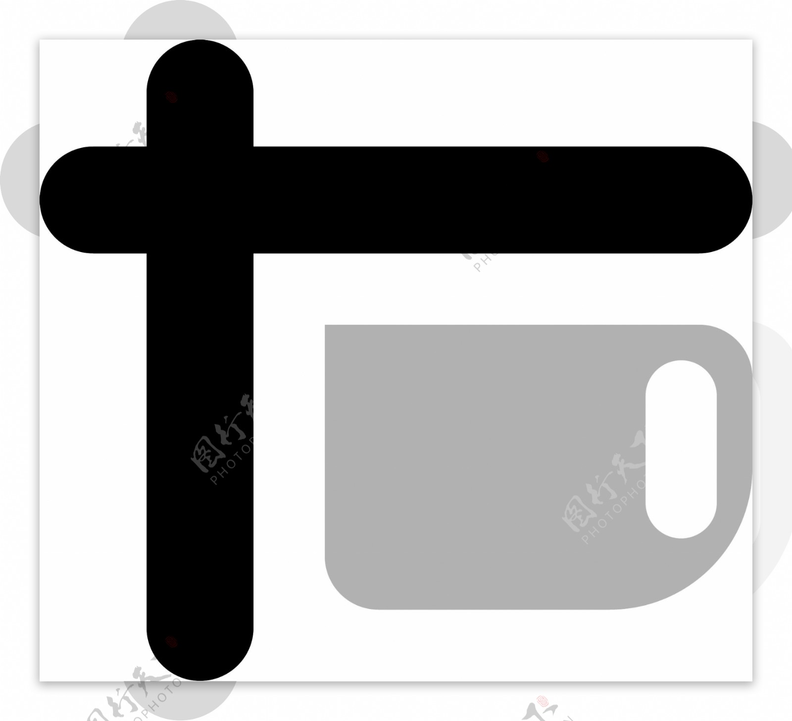 卡通黑灰色咖啡机图标