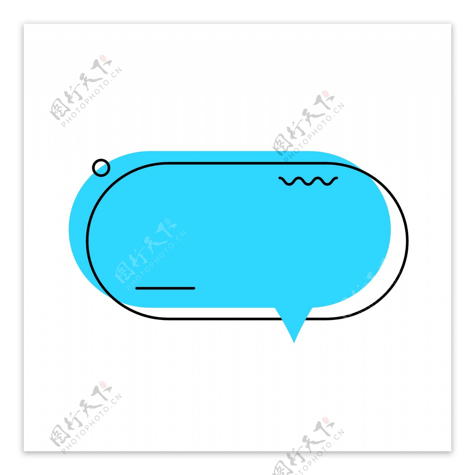蓝色电商促销抽象符号对话框