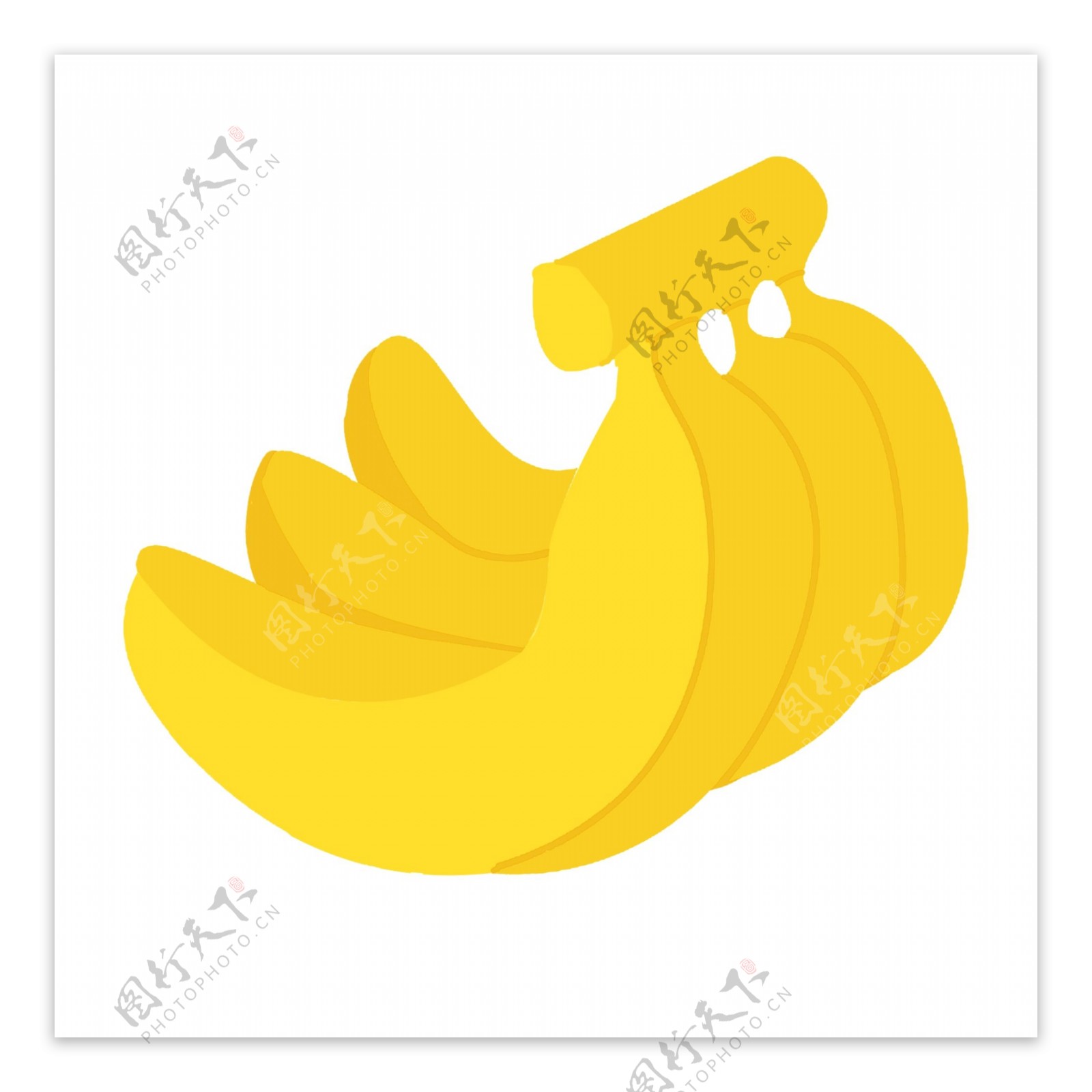 三根黄色香蕉