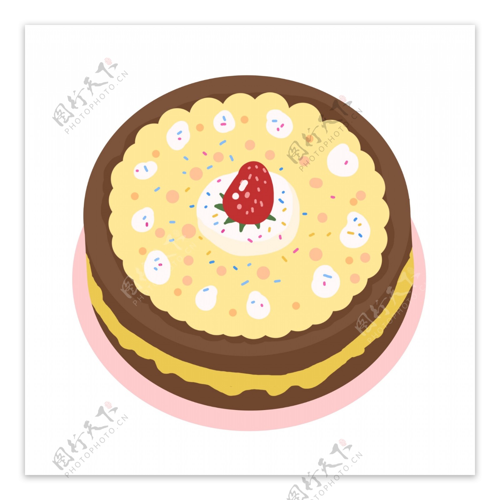 圆形草莓奶油蛋糕