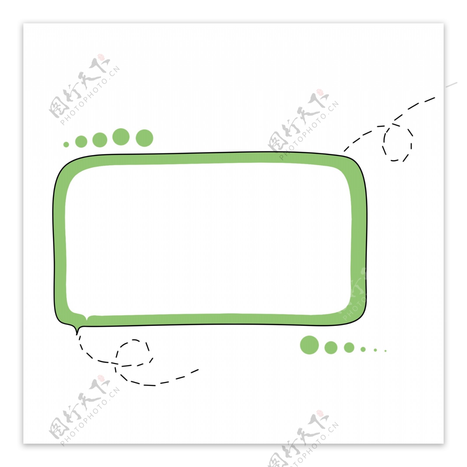 绿色对话框边框插画