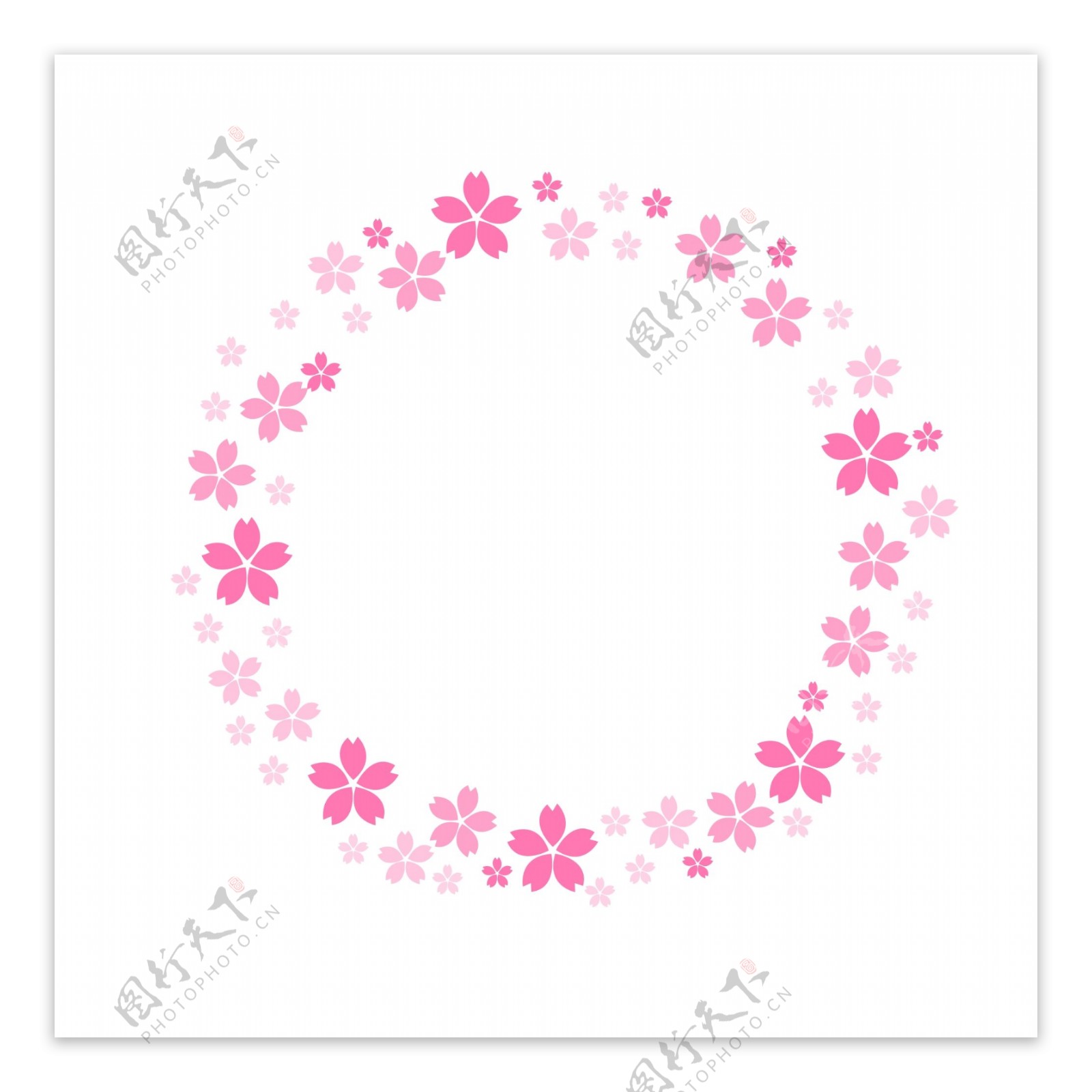 春季粉色樱花边框卡通素材下载