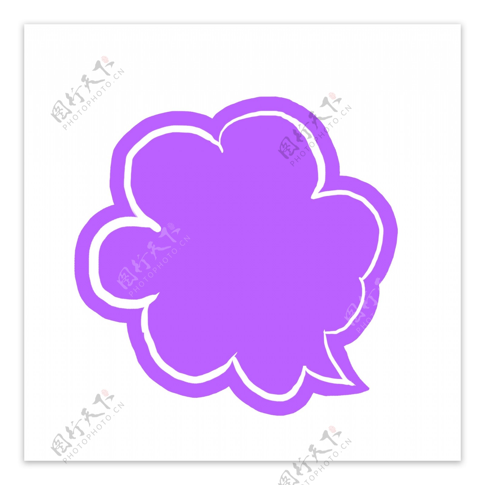 紫色卡通气泡素材下载