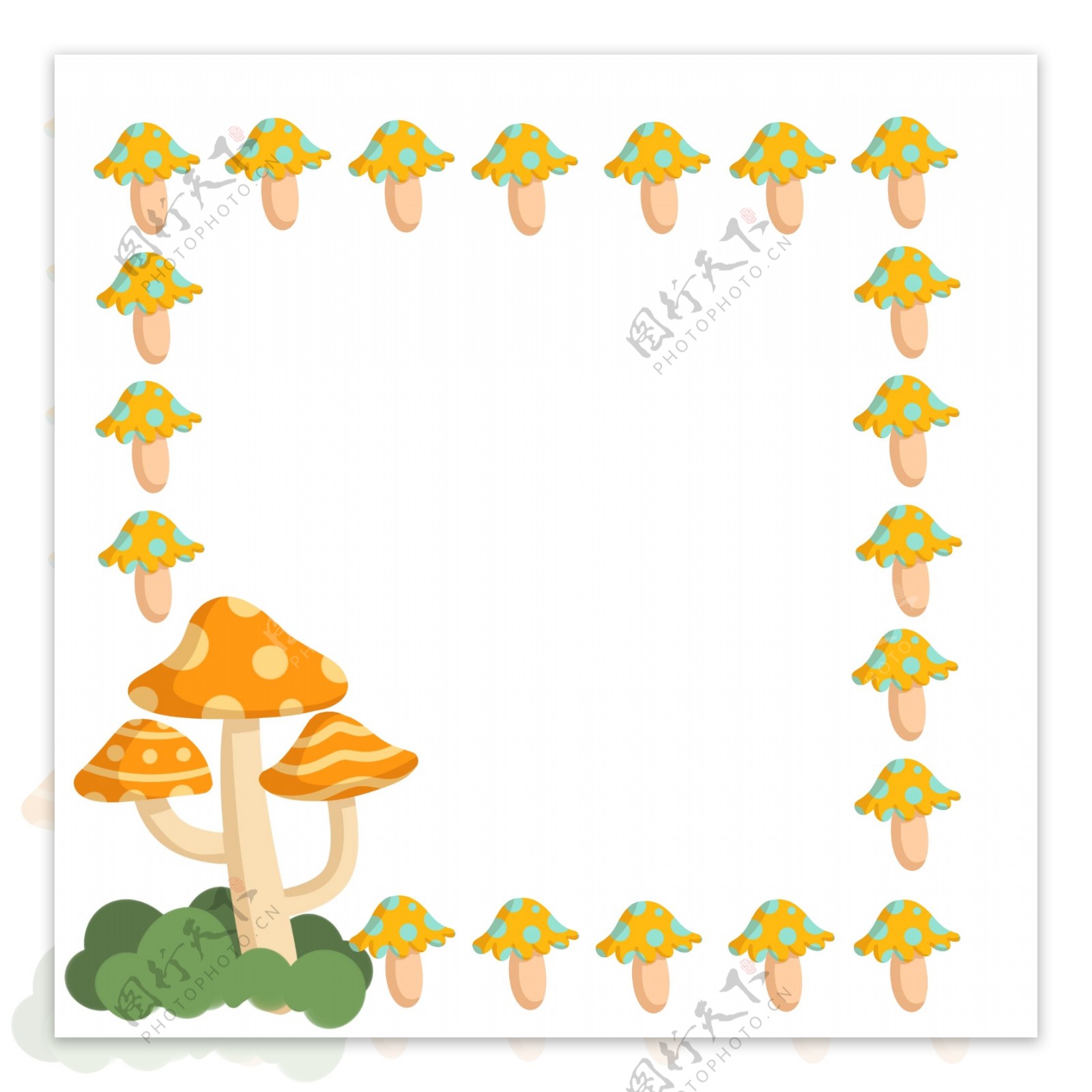 新鲜的蔬菜蘑菇边框