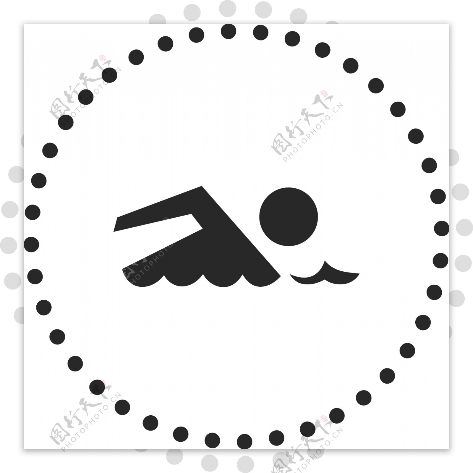黑色游泳符号图标