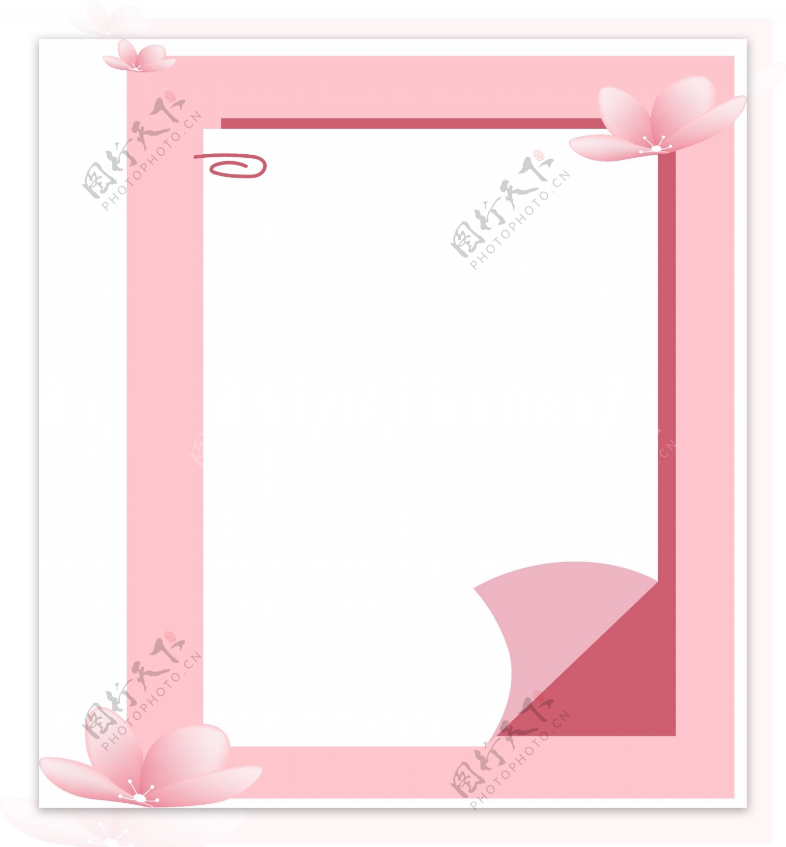 粉色小清新纸张边框