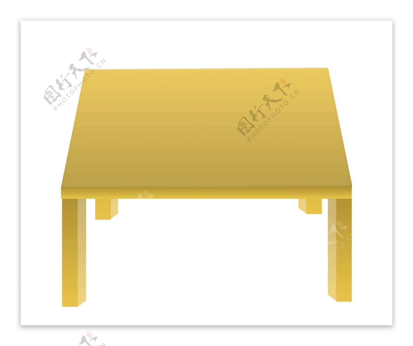 黄色正方形桌子