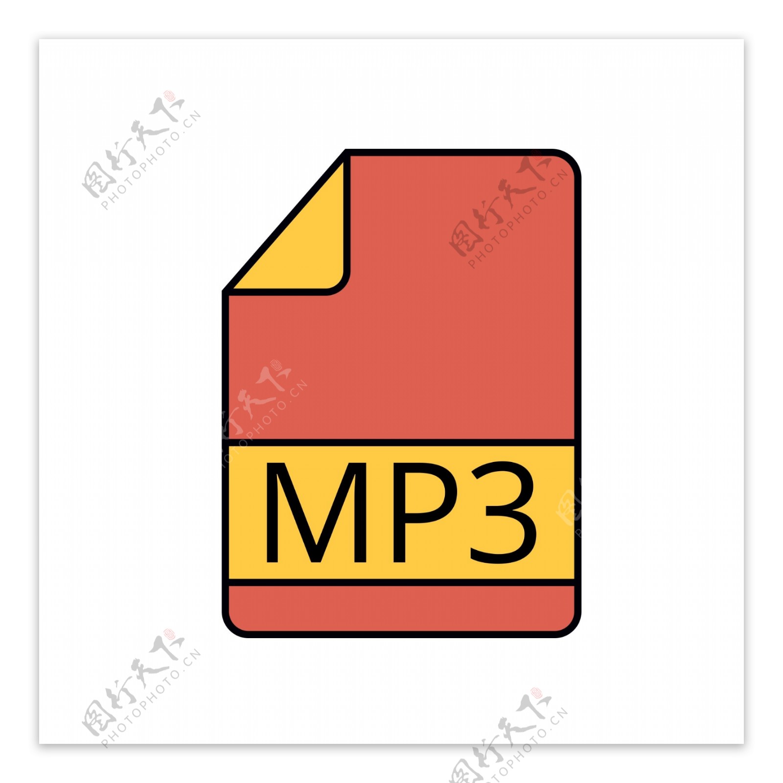 MP3文件格式暗色按钮与彩色图标插画图片素材_ID:315690926-Veer图库