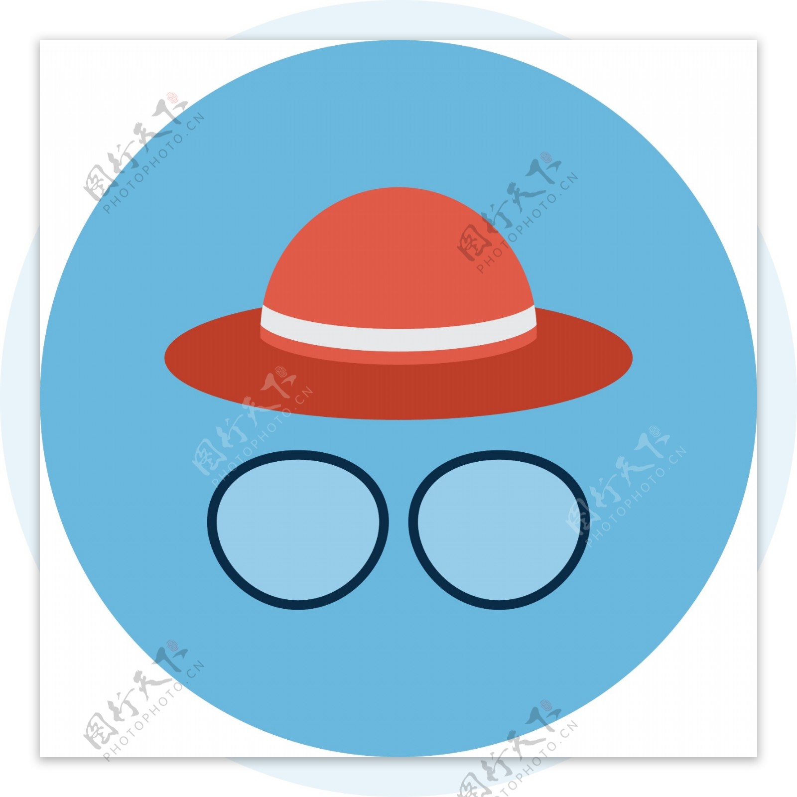 扁平帽子眼镜app图标